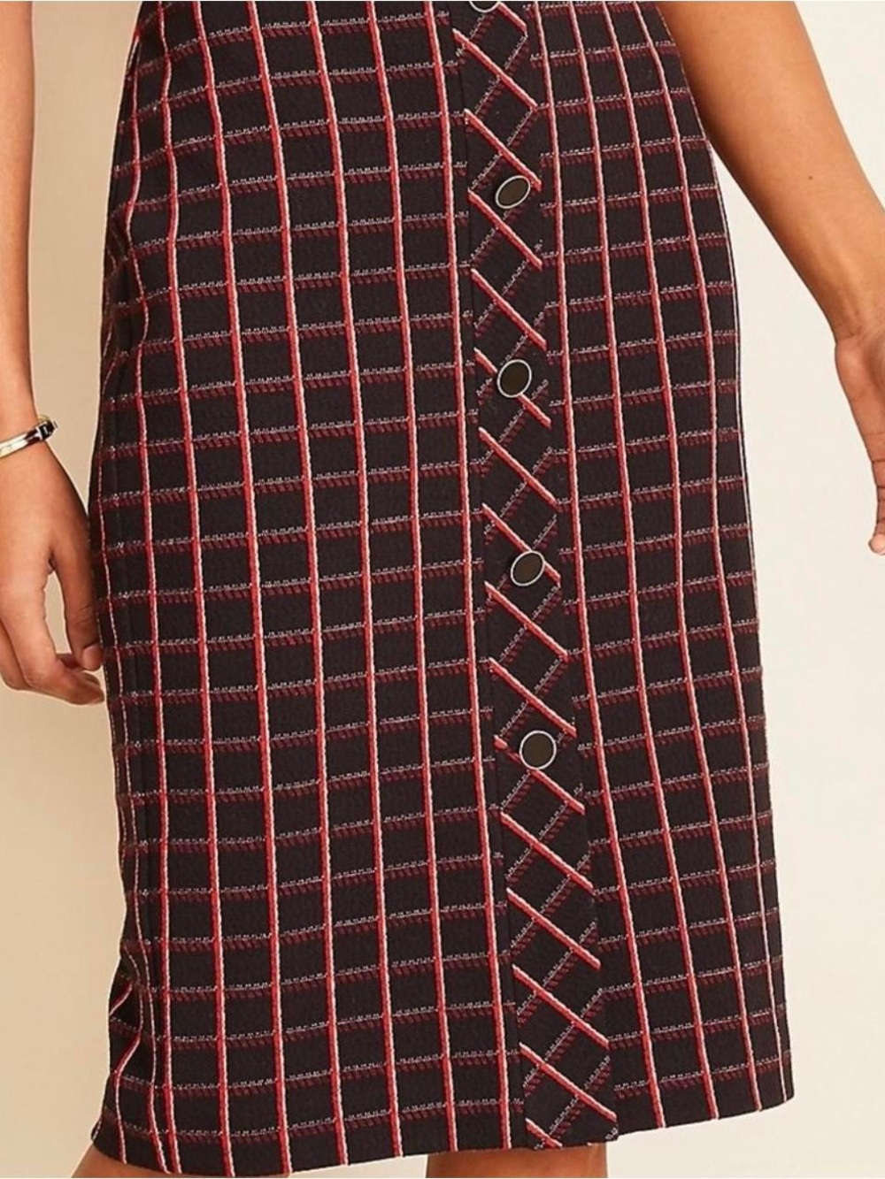NEW Ann Taylor Curvy Fit Pencil Skirt with Windowpane Check Size Medium